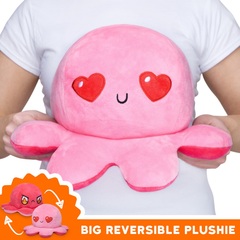 Big Reversible Octopus Plushie: Love Light Pink and Rage Pink