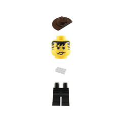LEGO Johnny Thunder (desert) with LEGO Logo on Back Minifigure