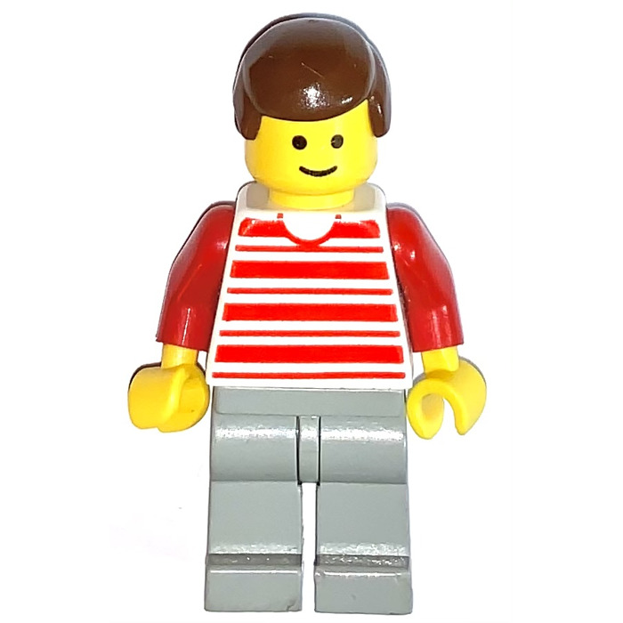 LEGO Man with Red Horizontal Lines Minifigure