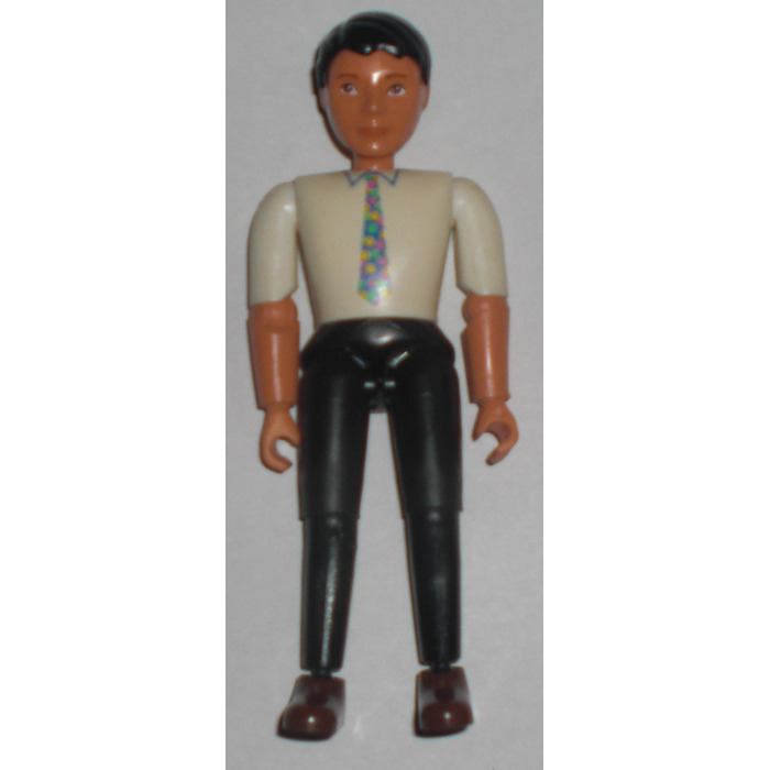 LEGO Male - Black Hair, White Shirt, Black Pants Minifigure