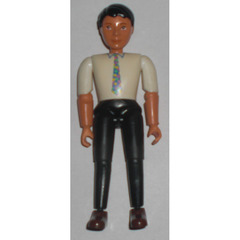 LEGO Male - Black Hair, White Shirt, Black Pants Minifigure