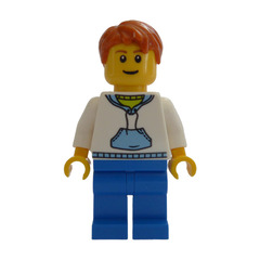LEGO Male with Blue and White Hoodie Minifigure