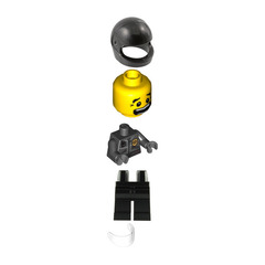 LEGO Policeman with Black Helmet Minifigure