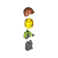 LEGO Monster Truck Driver, Lime Vest Outfit Minifigure