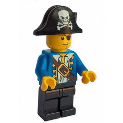 LEGO Pirate with Blue Jacket and Bicorne with White Skull and Bones Minifigure