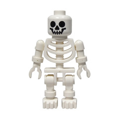 LEGO Skeleton with Rigid Arms, Thin Shoulder Pins, and Classic Smile Safety Stud Head Minifigure