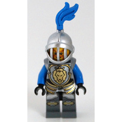 LEGO Lion Knight with Blue Plume, Face Grille Helmet, Lion Armor, Blue Arms Minifigure