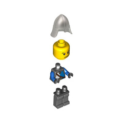 LEGO King's Knight with Blue and White Torso and Helmet Minifigure