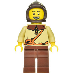 LEGO Peasant with Dark Brown Hood, Tan Shirt and Reddish Brown Legs Minifigure