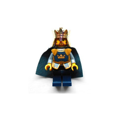 LEGO King with Golden Crown and Dark Blue Cape Minifigure
