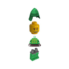 LEGO Rascus with Printed Torso and Green Neck Protector Helmet (from Officially Non Released set 5996-1) Minifigure