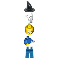 LEGO Wizard with Plain Blue Torso Minifigure