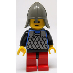 LEGO Knight with Chainmail, Black Hips, Red Legs and Neck Protector Helmet Minifigure