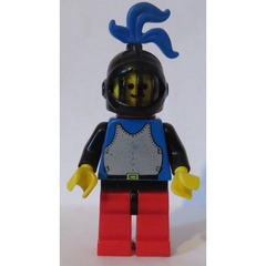 LEGO Knight Plate Armour on Blue Torso Red Cape and Blue Large Plume Minifigure