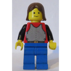 LEGO Weapons Merchant Plate Armour on Red Torso Brown Short Hair Minifigure