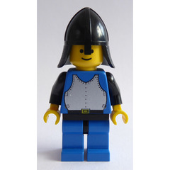 LEGO Knight with Breastplate, Blue Tunic and Legs, Black Arms and Hips, and Nect Protector Helmet Minifigure