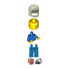 LEGO Yellow Castle Knight Blue Cavalry Minifigure