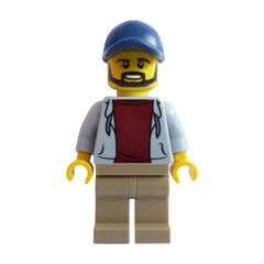 LEGO Man in Medium Stone Gray Hoodie Minifigure