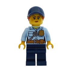 LEGO Police Woman with Cap, Ponytail and Smirk Minifigure