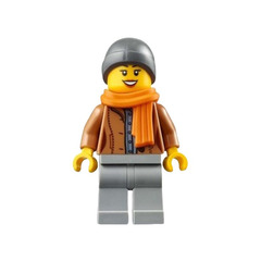 LEGO Woman in Medium Dark Flesh Jacket Minifigure