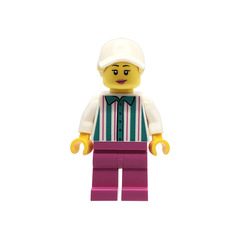 LEGO Woman in Dark Turquoise Striped Shirt Minifigure