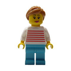 LEGO Woman in White Sweater with Red Stripes Minifigure