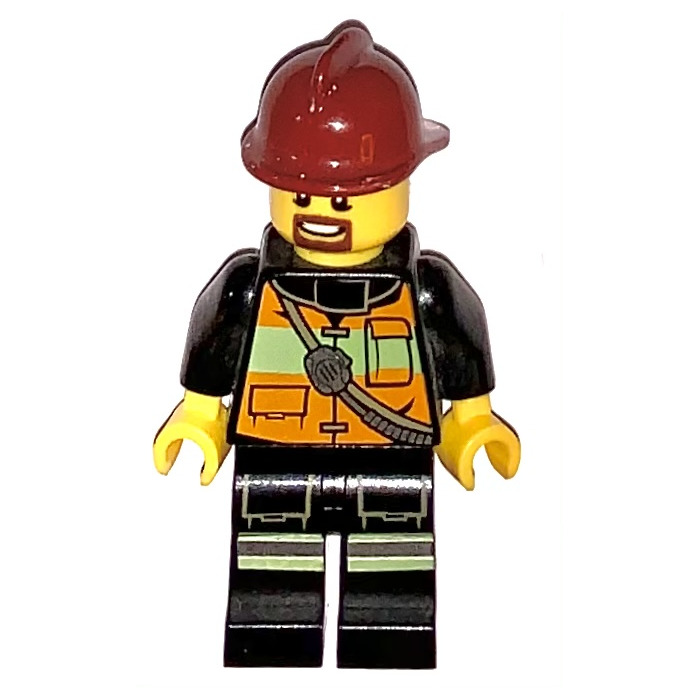LEGO Firefighter With Dark Red Helmet Minifigure