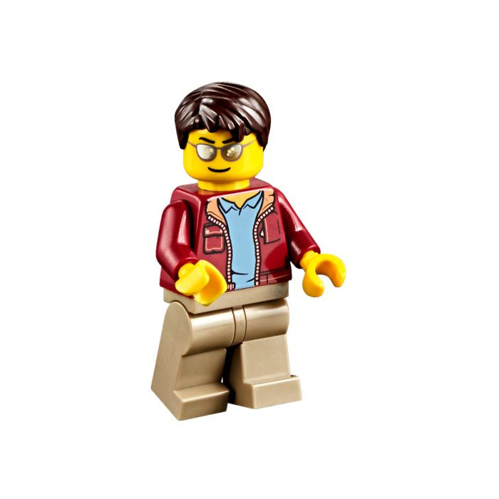LEGO Man with Open Dark Red Jacket Minifigure