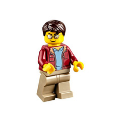 LEGO Man with Open Dark Red Jacket Minifigure