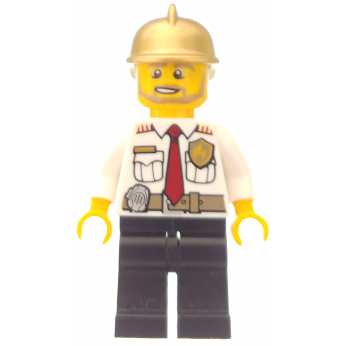 LEGO Fire Chief with Gold Helmet Minifigure