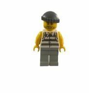 LEGO Jail Prisoner Shirt with Prison Stripes and Torn out Sleeves Minifigure