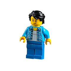 LEGO Man with Dark Azure Open Shirt Minifigure