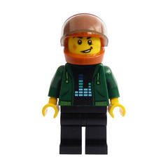 LEGO Private Investigator Piet Pthon with Dark orange Helmet Minifigure