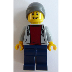 LEGO Wheelchair Minifigure with Hoodie and Dark Red Shirt
