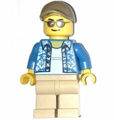 LEGO Man with Open Dark Azure Shirt Minifigure