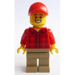 LEGO Man in Red Plaid Shirt Minifigure
