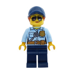 LEGO Police Woman with Cap, Ponytail and Sunglasses Minifigure