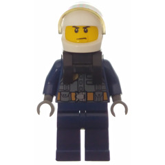 LEGO Police Pilot with Jacket and Dark Stone Grey Vest Minifigure
