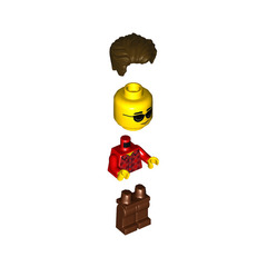 LEGO Man in Red Flannel Shirt Minifigure