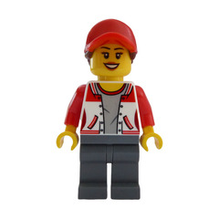 LEGO Woman in Red and White Jacket Minifigure