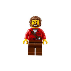 LEGO Robber with Full Beard and Red Fringe Shirt Minifigure