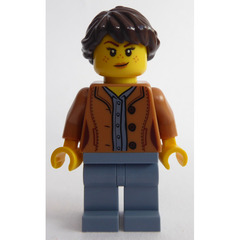 LEGO Woman with Medium Dark Flesh Jacket Minifigure