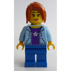 LEGO Woman in Bright Light Blue Sweatshirt Minifigure