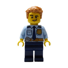 LEGO Police Officer with Brushed Back Wavy Hair Minifigure