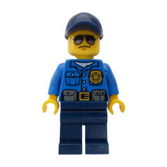 LEGO Police Officer with Dark Blue Hat and Sunglasses Minifigure