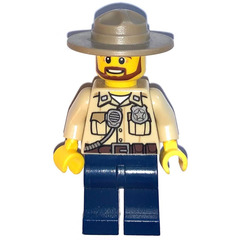 LEGO Swamp Police - Officer, Shirt, Dark Tan Hat, Brown Beard Minifigure