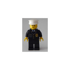 LEGO Police Prisoner Guard Minifigure Black Eyebrows