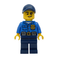 LEGO Police Officer with Dark Blue Cap Minifigure
