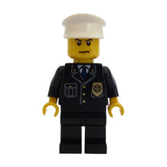 LEGO Police Officer with Badge and Blue Tie Minifigure