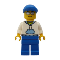 LEGO Man with Blue Cap and Glasses Minifigure